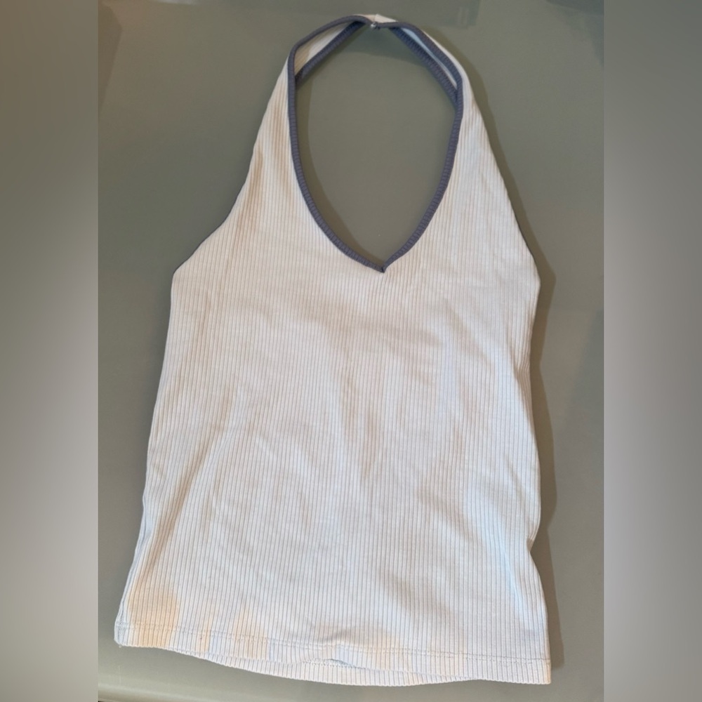 Light Blue Halter Neck Top